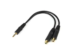 15cm Stereo Splitterkabel Y-adapter 3,5mm M naar 2x 3,5mm F