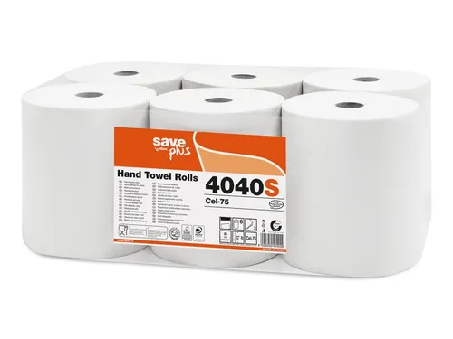Handdoekrol Celtex Save 2-laags wit 130 meter krimp a 6 rol