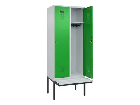 locker met bank,HxBxD 2120x800x815mm,2vak,vak B 400mm,cilinderslot