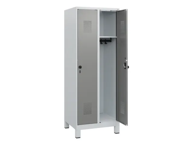 schoollocker,HxBxD 1630x600x500mm,2vak,vak B 300mm,draaigrendel,voeten