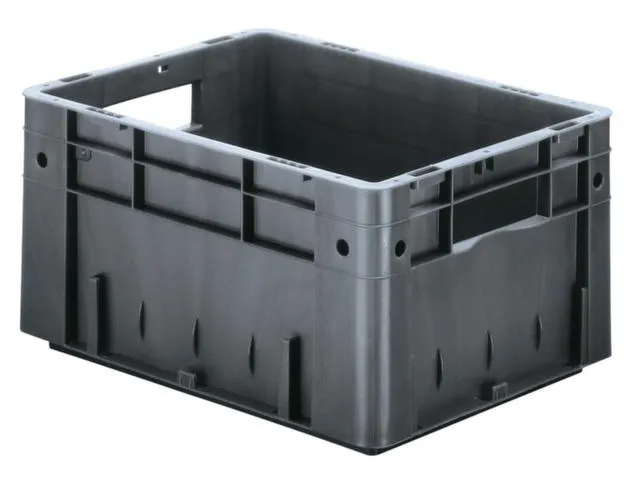 Euronorm Stapelkrat 120x400x300mm 9.2l Wanden/Bodem Gesloten Grijs
