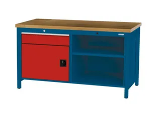 werkbank,HxBxD 860x1500x750mm,onderstel RAL5010,fronten RAL3020 - 2