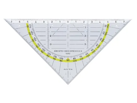 Geodriehoek Aristo 1552 16cm Transparant Met Gele Rand
