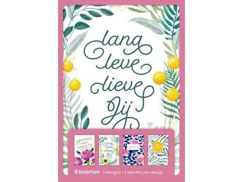 Hallmark Wenskaarten Lang leve lieve jij 8 Stuks Assorti