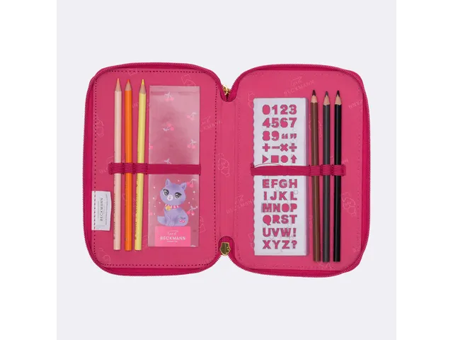 Etui Beckmann gevuld 3-laags 27 dlg Cherry red Inhoud: 2x jumbo potloo