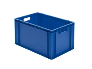 Euronorm-stapelbak 61l 320x600x400mm Wanden/bodem Gesloten Blauw - 1