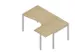 Bureau d’angle 730x1600x1200mm 4 pieds retour à droite chêne/alu