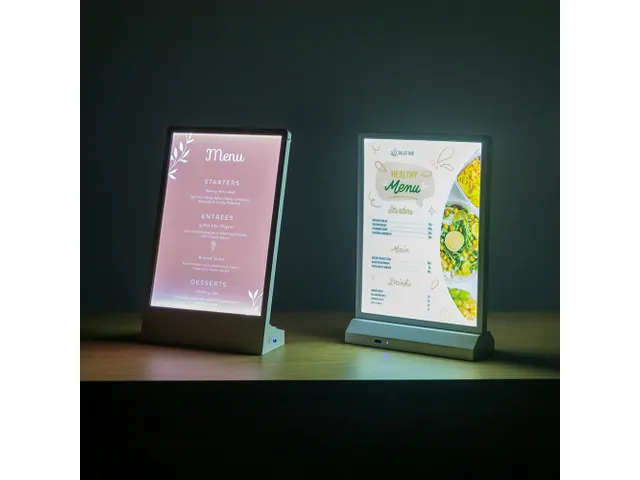 Verlichte Tafelstandaard T-Stand LED Dubbelzijdig DL 99x210mm Zwart