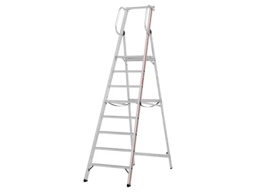 platformladder,bordes HxBxD 1880x440x400mm,8treden,aluminium