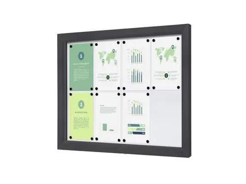 Outdoor Vergrendelbaar Notitiebord Slim 8xA4 Antraciet
