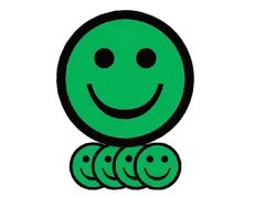 Magneet smiley 75mm emotie blij groen 5 stuks