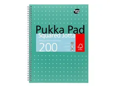 Collegeblok Pukka Pad Jotta A4 ruit 5x5mm 4-gaats 200 pag. 80gr groen