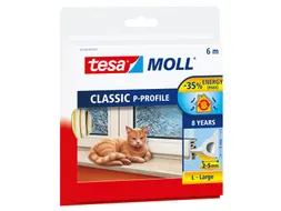 Tochtstrip Tesa Moll 05390 P profiel 9mmx6m wit