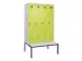 locker met bank,voor scheiding van kleding,HxBxD 2120x1200x815mm,4vak