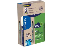 Balpen Pilot B2P Ecoball Begreen 1.0mm Medium Zwart 10 stuks+navulling