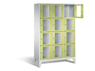 Lockerkast 1850x1200x500mm 3x4 vakken Cilinderslot Poten, RDS1108060 - 1