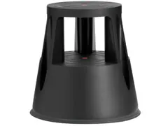 verrijdbaar opstapje,kunststof,RAL9005,trede Ø 283mm,3geveerde wielen