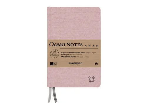 Notitieboek Aurora Ocean A5 192blz lijn 80gr linnenstructuur kaft rood