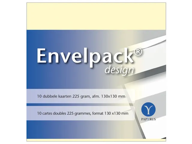 Dubbele kaart Papyrus Envelpack Design vierkant 130x130mm ivoor 894460