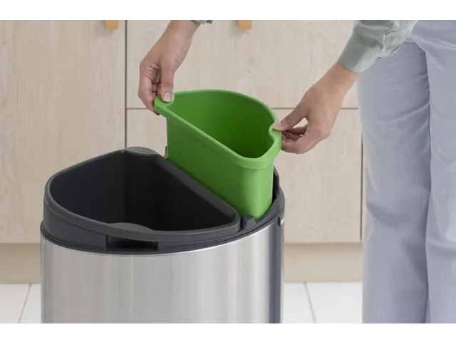Touch Bin New Recycle Afvalbak 23+10 Liter Mat Staal