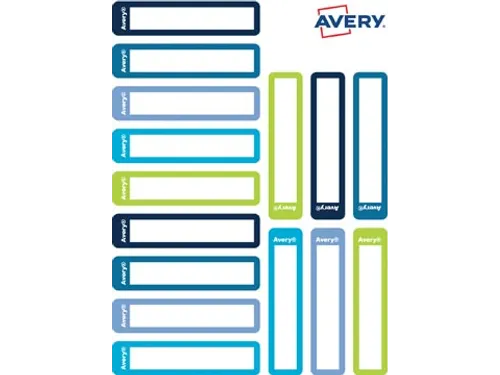 Family mini naametiketten 5 x 1cm blauw/groen 30 stuks