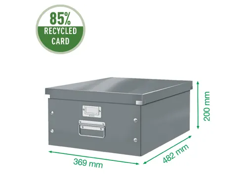 Opbergbox Click & Store 369x200x482mm Wit 85% gerecycled karton