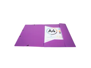 Elastomap 3 kleppen polypropyleen 5/10de Ondoorschijnend - A4-Paars - 4