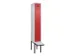 locker met bank,voor scheiding van kleding,HxBxD 2120x300x815mm,1vak