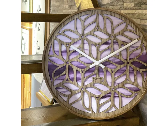 Wandklok Nextime dia 40cm Paars Hout Yogi