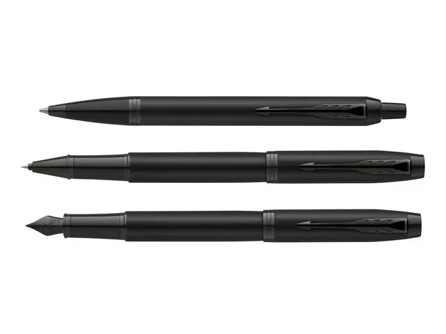 Vulpen Parker IM Monochrome GB Matt Black Medium Blauwe inkt