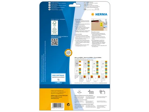 HERMA 4496 Verwijderbare etiketten A4 199,6x143,5mm Geel 40 stuks