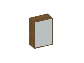 Schuifdeurkast 1150x800x430mm Romp Noten Decor Front Lichtgrijs - 1