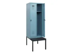 locker met bank,HxBxD 1950x600x815mm,2vak,vak B 300mm,draaigrendel