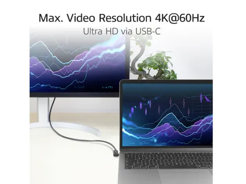 Kabel ACT USB-C hoek links/rechts USB-C hoek boven/beneden 10Gbps 2m