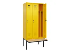 locker met bank,voor scheiding van kleding,HxBxD 2120x900x815mm,3vak