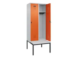 locker met bank,HxBxD 2120x800x815mm,2vak,vak B 400mm,draaigrendel