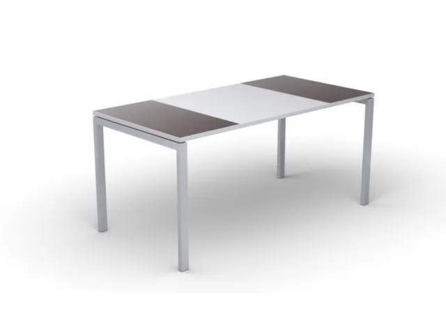 Bureau 750X1600X800Mm Blad Wengéhout/wit Rechthoekig 4-Voeten Wit