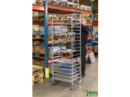 dienbladwagen,draagverm. 150kg,18etage(s),Dienbladschap,zilverkleurig