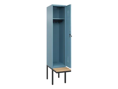 locker met bank,HxBxD 2120x400x815mm,1vak,vak B 400mm,draaigrendel