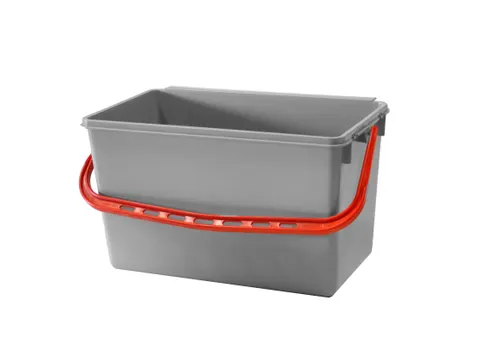 Grijze emmer 22 liter met rode hendel