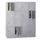 lockerkast,HxBxD 1518x1200x500mm,4x4vakken,RAL7035,front RAL5012