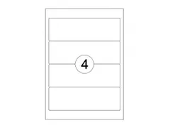 Rillprint Etiket 192x62mm 4 op een vel 1000 Vel