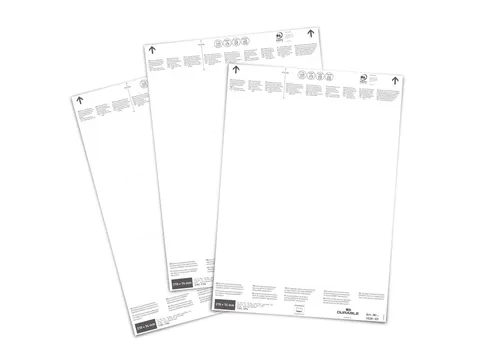 Papieren inserts voor documenthouders 210x74mm (60 kaartjes)