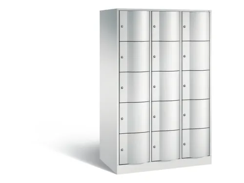 lockerkast cil.slot 1950x1150x640mm 3x5 vakken RAL7035 front RAL7035