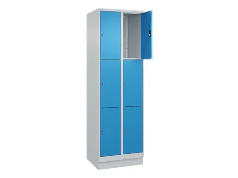 lockerkast,HxBxD 1950x600x500mm,2x3vakken,vak B 300mm,cil.-slot,sokkel