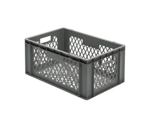 Euronorm-stapelbak 51l 270x600x400mm Wanden/bodem Opengewerkt Grijs - 1