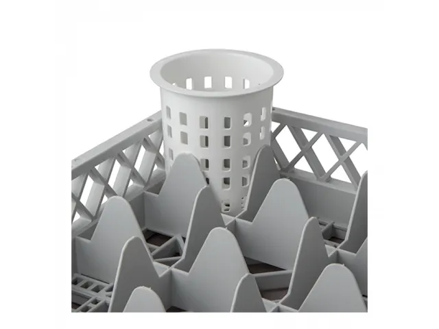 Bestekbeker rond kunststof Wit 10x14cm