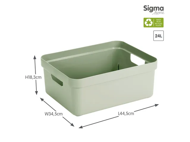 Sigma Home opbergbox 24L groen - 44,5x34,5x18,3cm