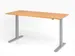 Bureau assis-debout électrique 700-1200x1800x800mm hêtre/argenté