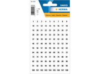 Etiket Herma 4128 Rond 8mm Getallen 1-540 Wit Zwart 5 vel